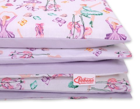 Bobono Dwustronna pościel dla dzieci 2-częściowa bawełniana 140x200 Junior - baletnice fioletowe