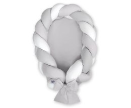 My Sweet Baby Kokon niemowlęcy pleciony 2 w 1 - biało-szary