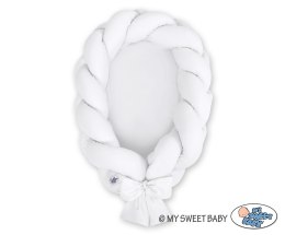 My Sweet Baby Kokon niemowlęcy pleciony 2 w 1 - biały