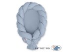 My Sweet Baby Kokon niemowlęcy pleciony 2 w 1 - brudny niebieski