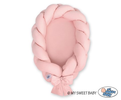 My Sweet Baby Kokon niemowlęcy pleciony 2 w 1 - brudny róż