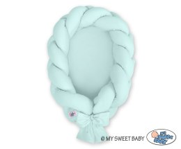 My Sweet Baby Kokon niemowlęcy pleciony 2 w 1 - miętowy