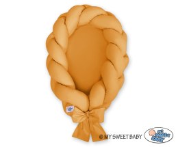 My Sweet Baby Kokon niemowlęcy pleciony 2 w 1 - musztardowy