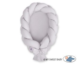My Sweet Baby Kokon niemowlęcy pleciony 2 w 1 - szary