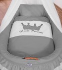 My Sweet Baby Kosz Mojżesza wiklinowy z baldachimem - Little Prince antracyt