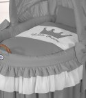 My Sweet Baby Kosz Mojżesza wiklinowy ze składaną budką - Little Prince antracyt