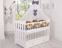 My Sweet Baby Ochraniacz warkocz pleciony do łóżeczka XXL - szary-musztardowy-antracyt