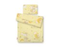 Bobono Komplet pościeli dla niemowląt z wypełnieniem 2-cz 75x100cm NEWBORN - Misie w chmurkach żółte
