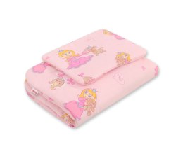 Bobono Komplet pościeli dla niemowląt z wypełnieniem 2-cz 75x100cm NEWBORN - księżniczki różowe