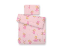 Bobono Komplet pościeli dla niemowląt z wypełnieniem 2-cz 75x100cm NEWBORN - księżniczki różowe