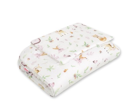 Bobono Komplet pościeli dla niemowląt z wypełnieniem 2-cz 75x100cm NEWBORN - leśna delikatność