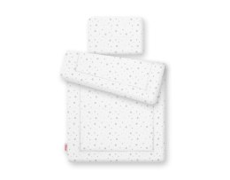 Bobono Komplet pościeli dla niemowląt z wypełnieniem 2-cz 75x100cm NEWBORN - mini gwiazdki szare