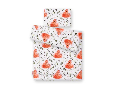 Bobono Komplet pościeli dla niemowląt z wypełnieniem 2-cz 75x100cm NEWBORN - wiewiórki