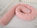 My Sweet Baby 2w1 - Kokon niemowlęcy pikowany - ochraniacz wąż - brudny róż
