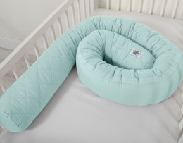 My Sweet Baby 2w1 - Kokon niemowlęcy pikowany - ochraniacz wąż - miętowy