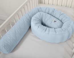 My Sweet Baby 2w1 - Kokon niemowlęcy pikowany - ochraniacz wąż - niebieski