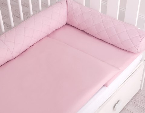 My Sweet Baby 2w1 - Kokon niemowlęcy pikowany - ochraniacz wąż - różowy