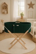 My Sweet Baby Kosz Mojżesza BOHO Handmade ze stojakiem - butelkowa zieleń