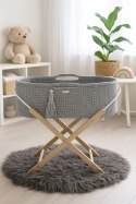 My Sweet Baby Kosz Mojżesza BOHO Handmade ze stojakiem - ciemny szary