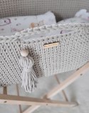 My Sweet Baby Kosz Mojżesza BOHO Handmade ze stojakiem - jasny beżowy
