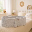 My Sweet Baby Kosz Mojżesza BOHO Handmade ze stojakiem - jasny szary