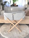 My Sweet Baby Kosz Mojżesza BOHO Handmade ze stojakiem - jasny szary