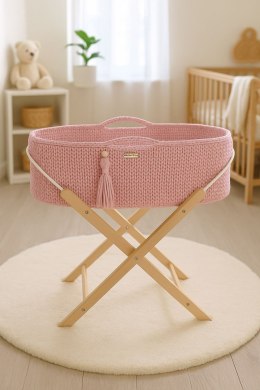 My Sweet Baby Kosz Mojżesza BOHO Handmade ze stojakiem - różowy