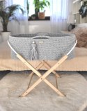 My Sweet Baby Kosz Mojżesza BOHO Handmade ze stojakiem - szary