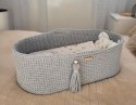 My Sweet Baby Kosz Mojżesza BOHO Handmade ze stojakiem - szary