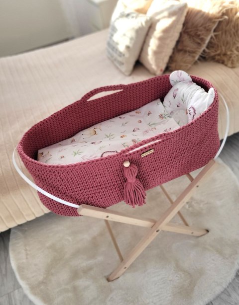 My Sweet Baby Kosz Mojżesza BOHO bawełniany Handmade z materacykiem - blossom