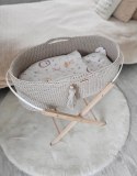 My Sweet Baby Kosz Mojżesza BOHO bawełniany Handmade z materacykiem - jasny beżowy