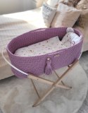 My Sweet Baby Kosz Mojżesza BOHO bawełniany Handmade z materacykiem - lawendowy