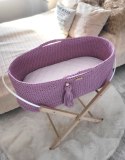 My Sweet Baby Kosz Mojżesza BOHO bawełniany Handmade z materacykiem - lawendowy
