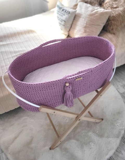 My Sweet Baby Kosz Mojżesza BOHO bawełniany Handmade z materacykiem - lawendowy