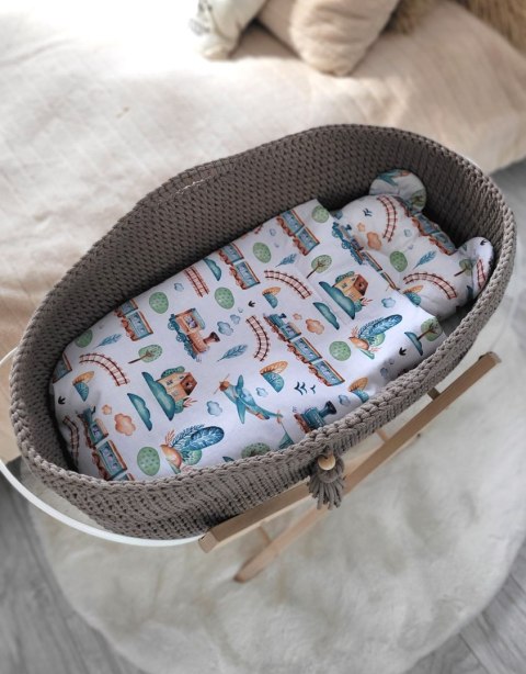My Sweet Baby Kosz Mojżesza BOHO bawełniany Handmade z materacykiem - mocca