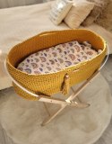 My Sweet Baby Kosz Mojżesza BOHO bawełniany Handmade z materacykiem - musztardowy