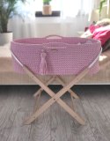 My Sweet Baby Kosz Mojżesza BOHO bawełniany Handmade z materacykiem - różowy