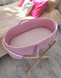 My Sweet Baby Kosz Mojżesza BOHO bawełniany Handmade z materacykiem - różowy