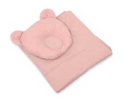 My Sweet Baby Pościel dla niemowląt z wypełnieniem kołderka i poduszka profilowana Miś - zestaw 2cz. - brudny róż