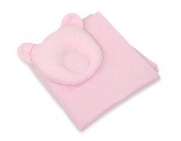 My Sweet Baby Pościel dla niemowląt z wypełnieniem kołderka i poduszka profilowana Miś - zestaw 2cz. - różowy