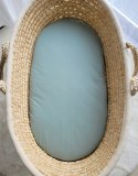 My Sweet Baby Prześcieradło bawełniane do kosza Mojżesza Boho wózka gondoli 75x35 cm - szałwia