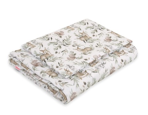 Bobono Komplet pościeli dla dzieci z wypełnieniem 120x90cm - woodland olive