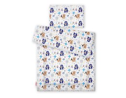 Bobono Komplet pościeli dla dzieci z wypełnieniem 135x100 cm - misie granatowe