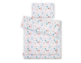 Bobono Komplet pościeli dla dzieci z wypełnieniem 135x100 cm - misie niebieskie