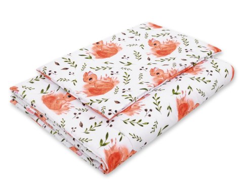 Bobono Komplet pościeli dla dzieci z wypełnieniem 135x100 cm - wiewiórki białe