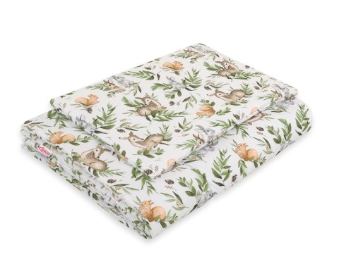 Bobono Komplet pościeli dla dzieci z wypełnieniem 135x100 cm - woodland green