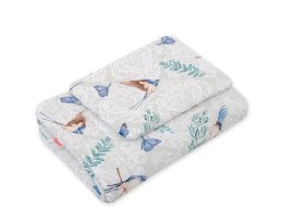 Bobono Komplet pościeli dla niemowląt z wypełnieniem 2-cz 75x100cm NEWBORN - blue birds