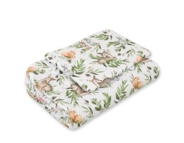 Bobono Komplet pościeli dla niemowląt z wypełnieniem 2-cz 75x100cm NEWBORN - woodland green