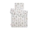 Bobono Komplet pościeli dla niemowląt z wypełnieniem 2-cz 75x100cm NEWBORN - woodland olive
