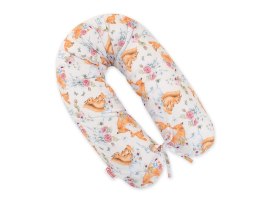 Bobono Poduszka ciążowa Longer dla kobiet w ciąży do spania + zdejmowana poszewka - Foxes and sqiurrels